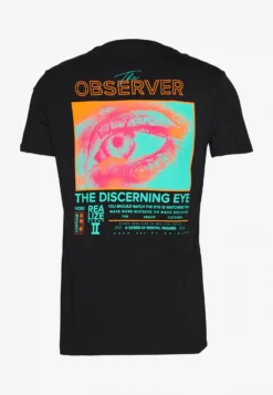 YOURTURN Unisex Observer T-Shirt Con StampaBlack Donna T-shirt E Top YO1210036-Q11