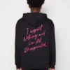 YOURTURN Embroidered Text Hoodie UnisexFelpa Con CappuccioBlack Uomo Maglieria E Felpe YO122S0E4-Q11