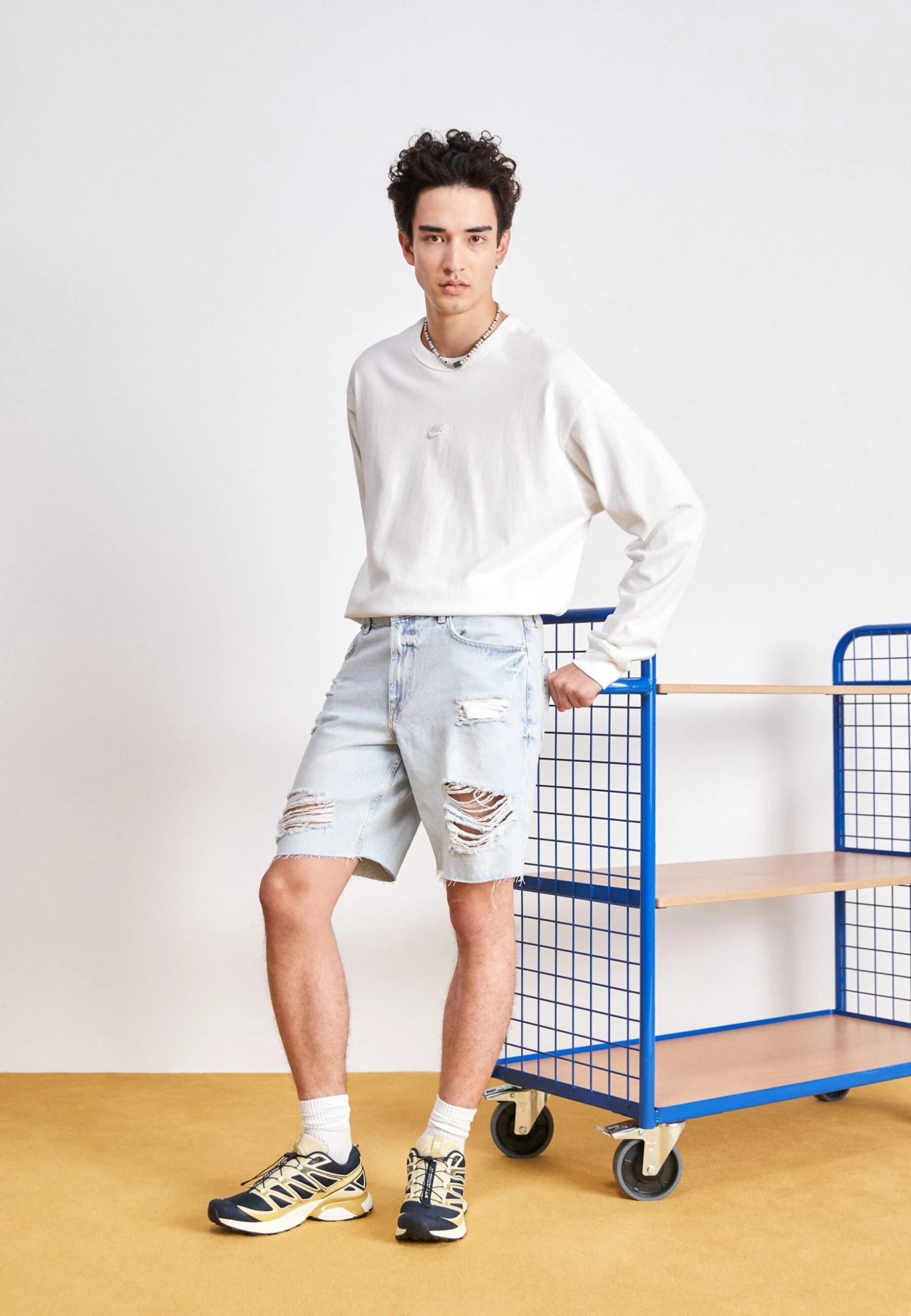 YOURTURN Unisex - Shorts Di Jeans - Light Blue Denim 2 YOURTURN Unisex - Shorts Di Jeans - Light Blue Denim - immagine 2