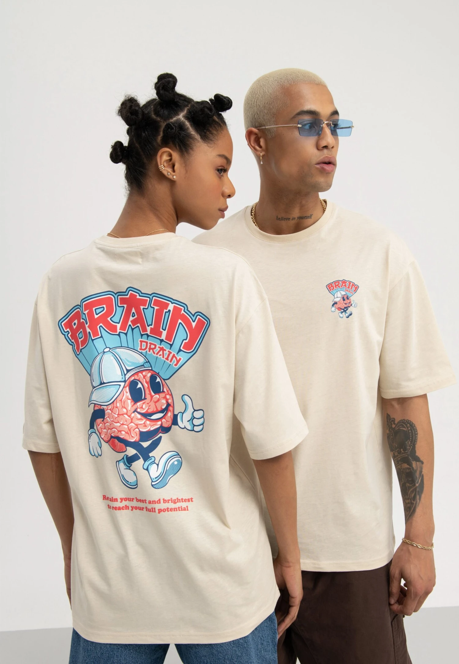 YOURTURN UnisexT-Shirt Con StampaBeige Uomo T-shirt E Polo YO121010B-B11 3 YOURTURN UnisexT-Shirt Con StampaBeige Uomo T-shirt E Polo YO121010B-B11 - immagine 3