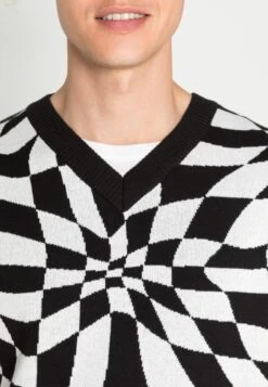 YOURTURN Distorted Check Vest UnisexMaglioneBlack/White Uomo Maglieria YO12100NE-Q11 -Yourturn 7dcb994c98d14ce7a38fa74356cb62c7 scaled