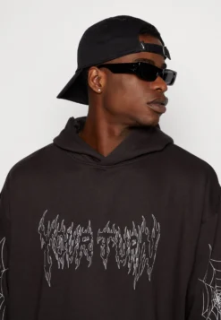 YOURTURN Spiderweb UnisexFelpa Con CappuccioBlack Donna Felpe YO12100TW-Q11 -Yourturn 877522faa1f24f66bef4da2574f5133a scaled