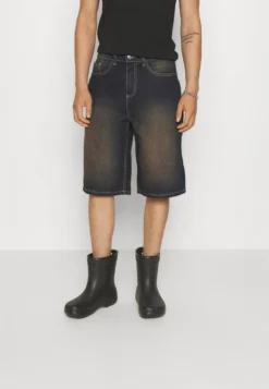 YOURTURN Unisex - Shorts Di Jeans - Dark Blue Denim