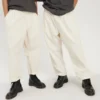 YOURTURN Pant Bo Trousers Elastic Waist Loose Fit Unisex - Pantaloni - Beige