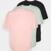 YOURTURN 3Pack UnisexT-Shirt BasicBlack/Pink/Green Uomo T-shirt E Polo YO12100DJ-Q11