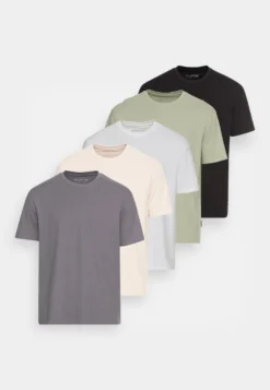 YOURTURN Unisex 5 PackT-Shirt BasicDark Grey/White/Beige Donna T-shirt E Top YO12100L9-C11 -Yourturn ad4b65fc9a1a4ee292e39d99f7fd81fb scaled