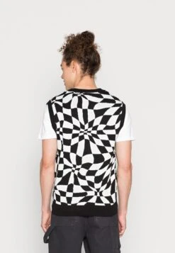YOURTURN Distorted Check Vest UnisexMaglioneBlack/White Uomo Maglieria YO12100NE-Q11 -Yourturn b039e6683b6846d79acd1f15c36fae0f scaled