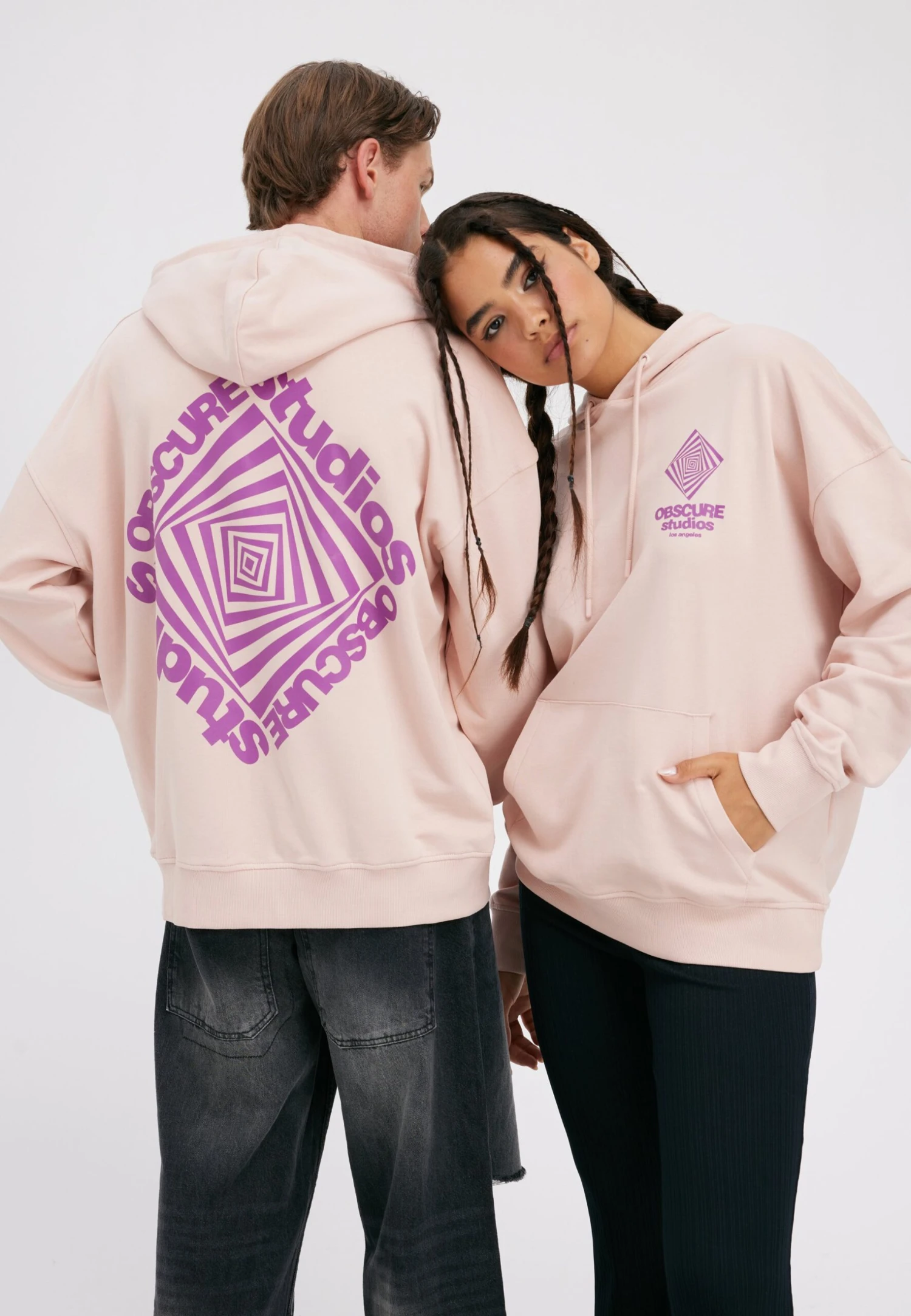 YOURTURN Unisex - Felpa Con Cappuccio - Pink 1 YOURTURN Unisex - Felpa Con Cappuccio - Pink