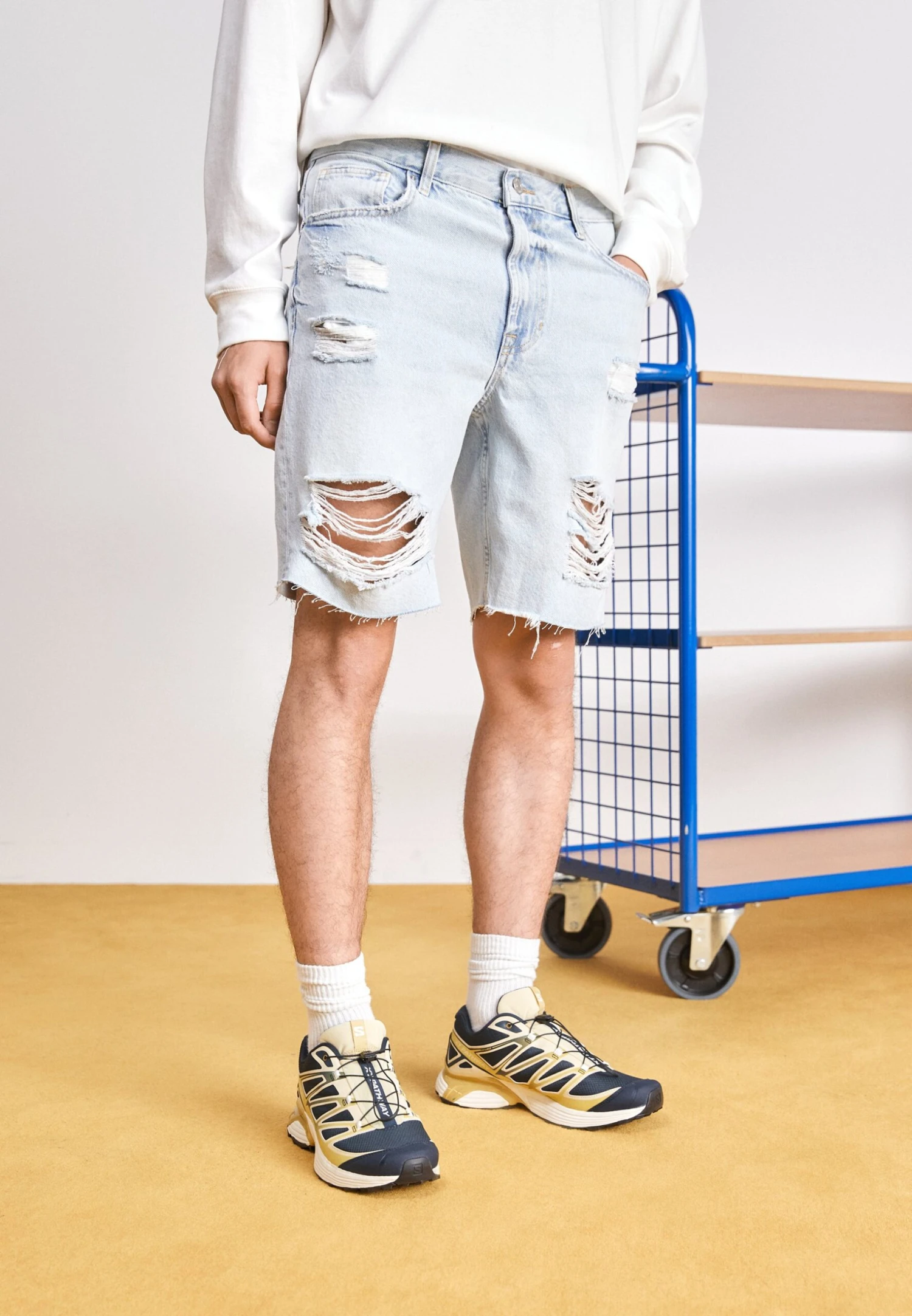 YOURTURN Unisex - Shorts Di Jeans - Light Blue Denim 1 YOURTURN Unisex - Shorts Di Jeans - Light Blue Denim