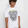 YOURTURN Rule Skull Graphic Tee UnisexT-Shirt Con StampaWhite Uomo T-shirt E Polo YO121011G-A11